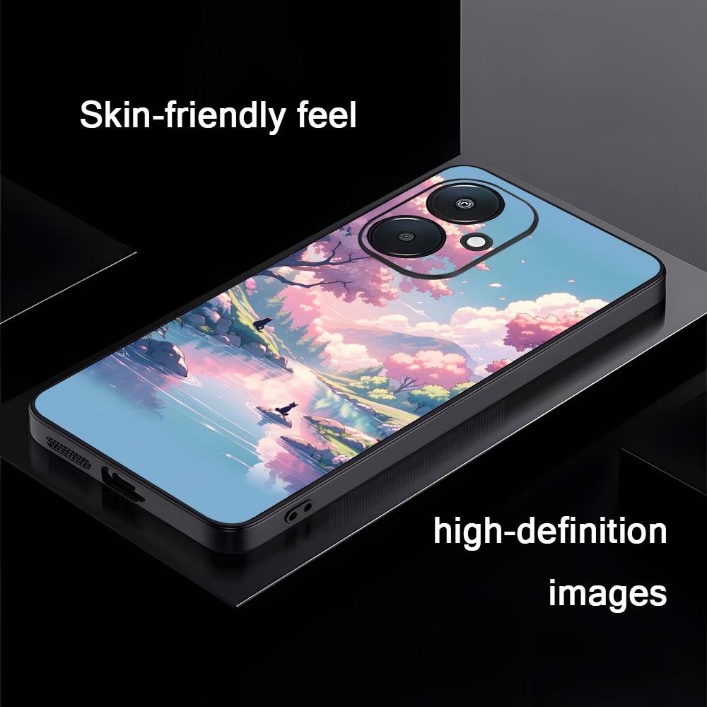 

Картина с цветами вишни Художественный чехол для телефона Для Xiaomi Redmi 14C 13C 12C Note14 13 12 11 10 Pro Plus S Мягкая черная крышка для телефона Redmi Note 13 5G