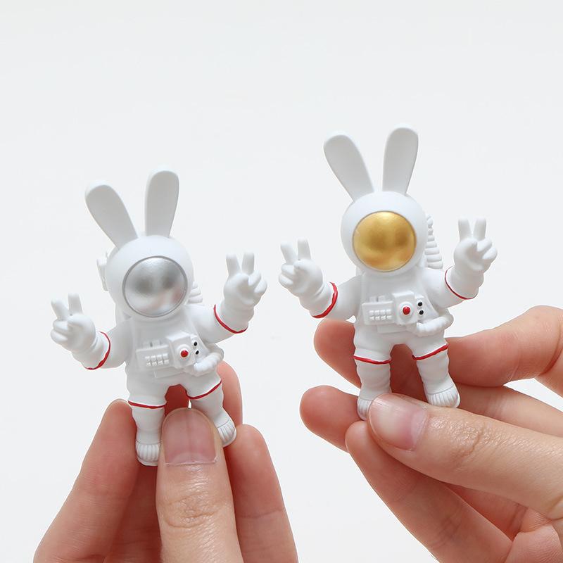 Space Astronaut Refrigerator Stickers Long-eared Rabbit 3D Doll Magnet Magnet Refrigerator Decoration Po Wall Gift