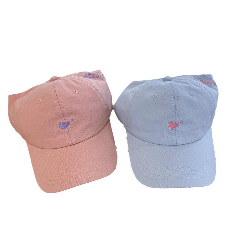 Love embroidery half-empty top baseball cap female summer student college wind can tie ponytail cap versatile sun hat