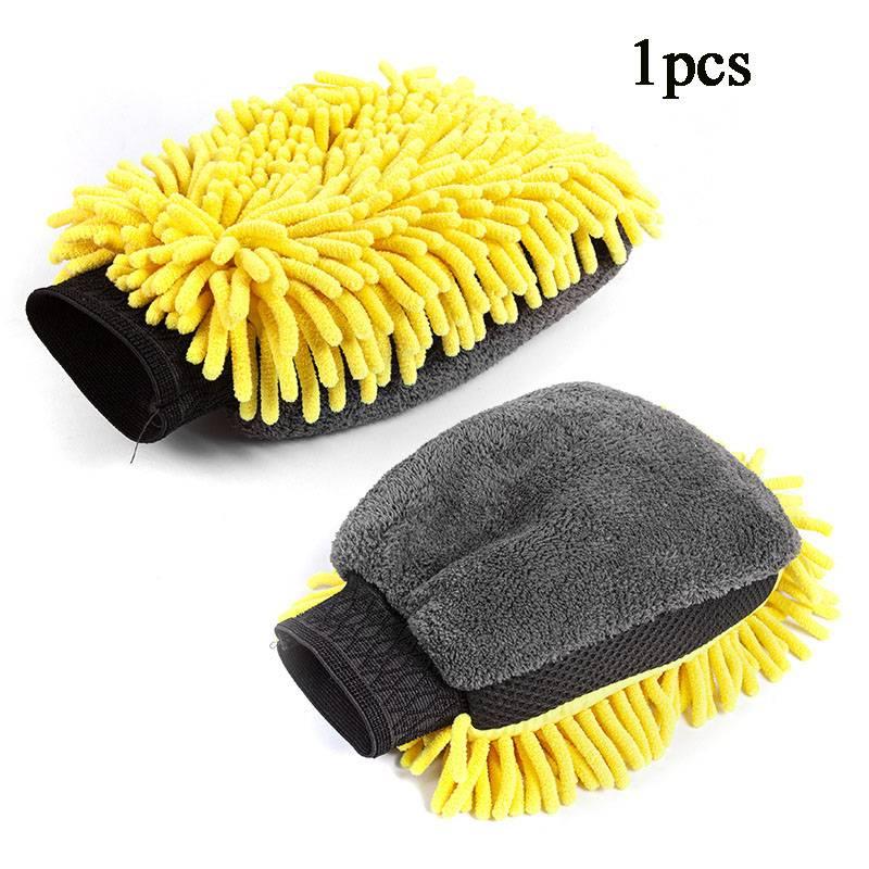 1 Piece/3 Pieces Snowflake Microfiber Car Wash Gloves, Thick Car Cleaning Gloves, Double-Sided Gloves, Anti-Scratch Car Cleaning