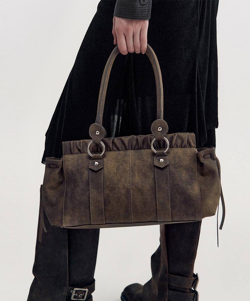 Kimzisu Ruched Belt Tote Bag _ Brown