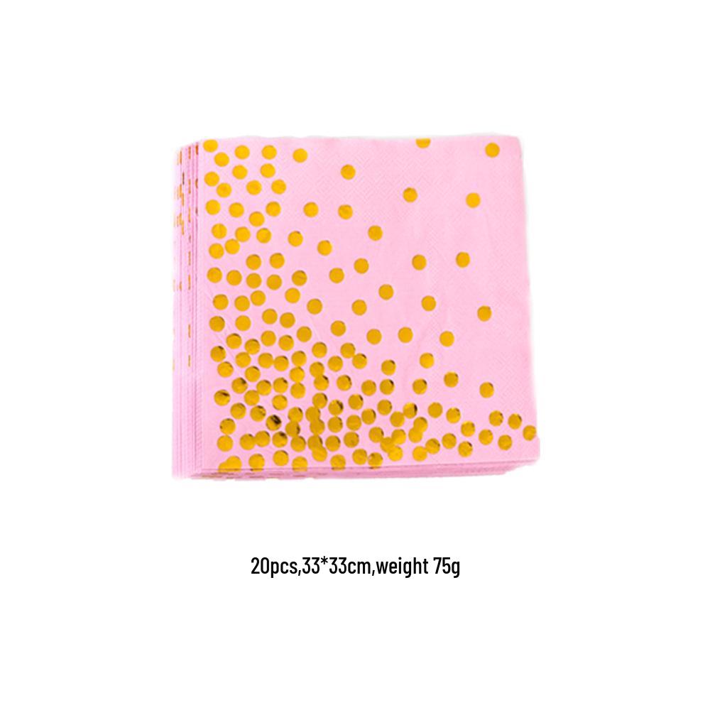 Multi-color Hot-Stamped Party Paper Tableware Set: Plates, Cups & Napkins