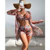 Women Swimsuit High Waist Bikini Set Three Pieces Women Sexy Long Sleeve Cover Up Swimsuit 2026 Beach Bathing Suits Swimwear