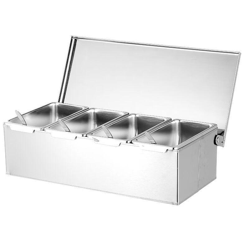 OEING Stainless Steel Multi-Compartment Seasoning Storage Box