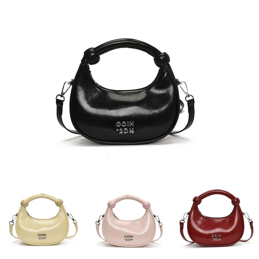 Modern Pu Water Dumpling Style Crossbody Bag With Inner Zipper Pocket For Casual Outings