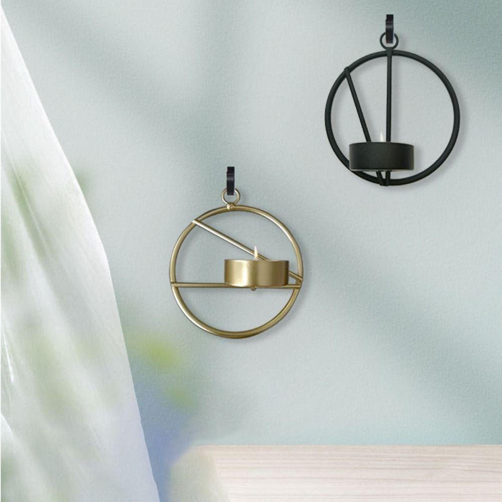 Easy to Clean Wall Hanging Tea Lights Iron Art Round Metal Wall Holder  Wedding