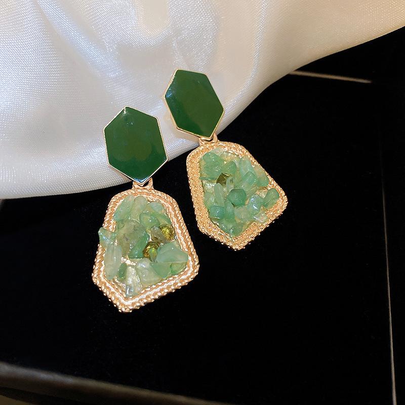 Silver Needle Zircon Earrings Retro Light Luxury Court Style Stud Earrings Niche High-end Earrings