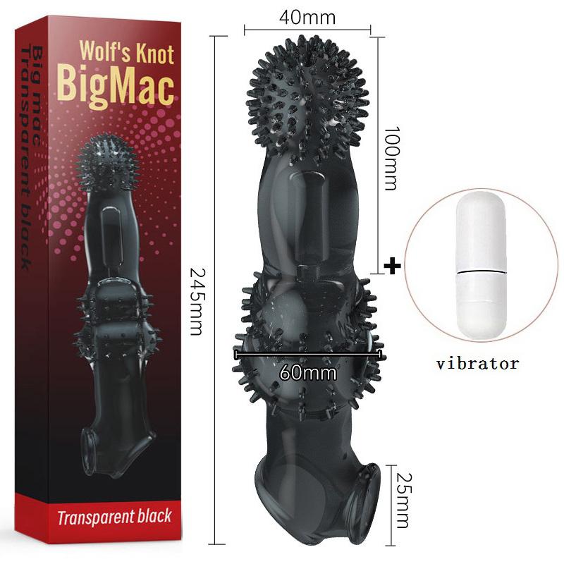 Extend Penis Enlargement Sleeve Vibrator Cock Ring Reusable Condoms Sex Toys for Men G Spot Vibrating