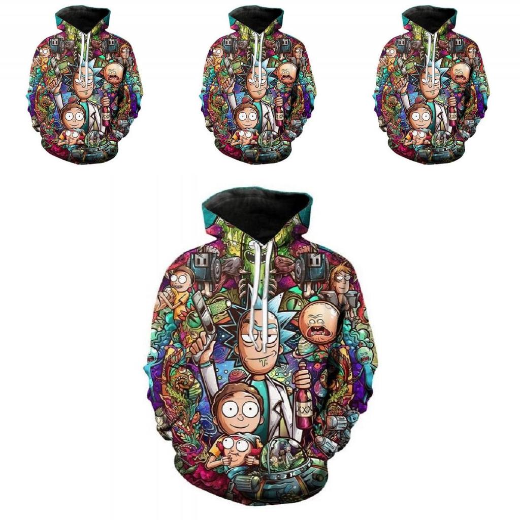Fashion Womenmen New Rick And Morty 3d Print Casual Hoodie Tops Sweatshirt
