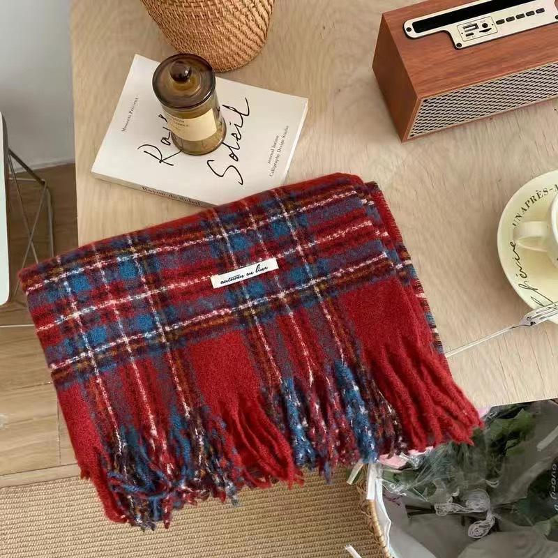 Women's Red Plaid Scarf: Stylish, Warm, and Perfect for Autumn & Winter