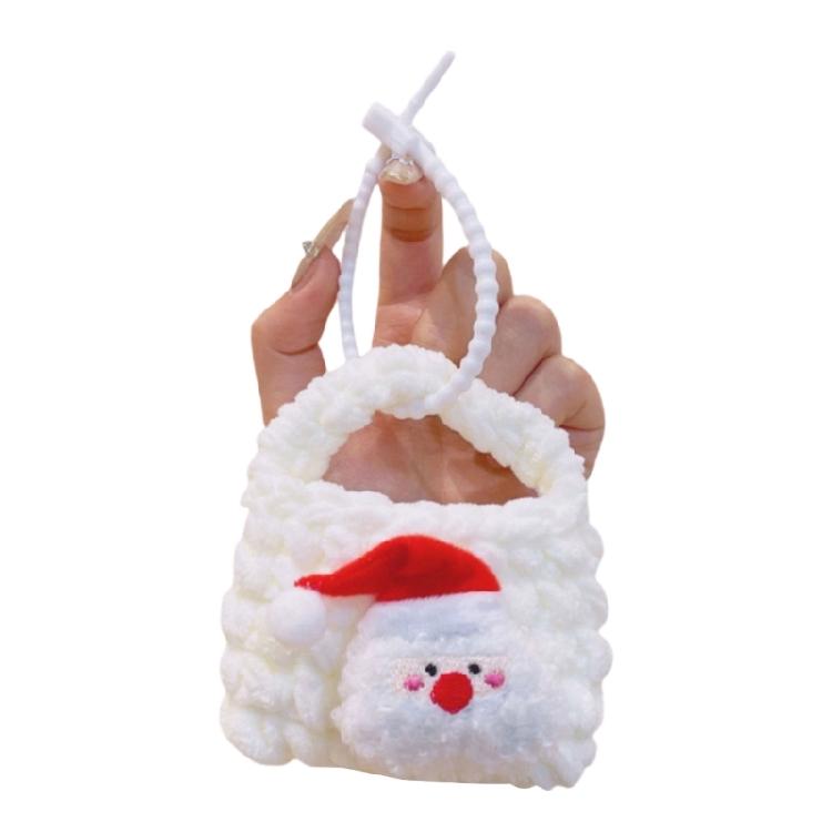 Christmas Plush Keychain Wallet Space Knit Earphone Bag Pendant Practical Holiday Accessory