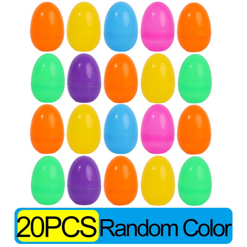 50/10Pcs Fillable Easter Eggs Opening Empty Plastic Egg Toys Colorful Candies Gift Packaging Boxes Easter Party Home Decorations
