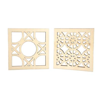 MégaCréa DIY - Decorative Wood Tiles 9 Cm 4 Pieces