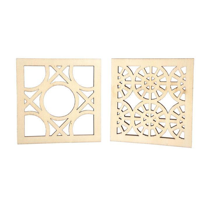 Carreaux de bois déco 9 cm 4 pièces