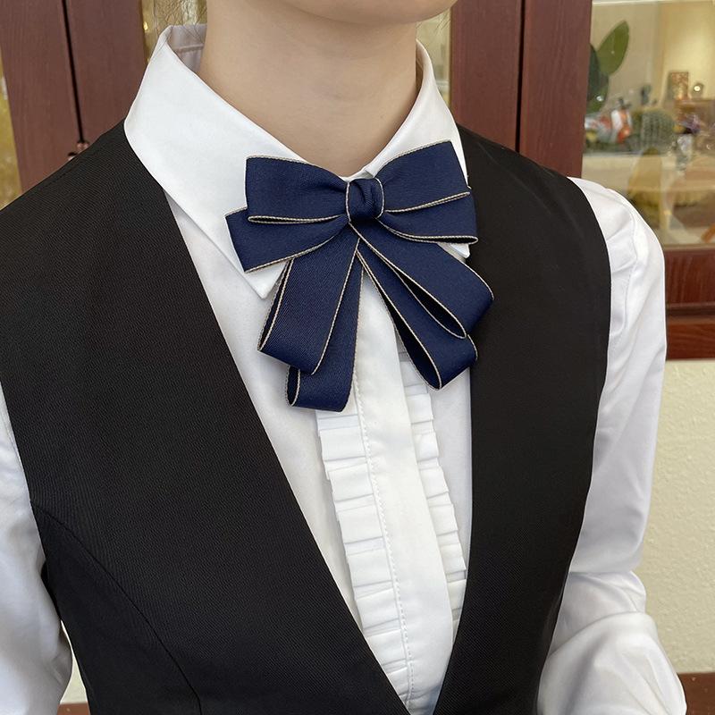 Collar Flower Female Professional Head Flower Set Bank Bow Tie Industrial And Commercial Postal Mail Storage Teller Blue Shirt Jk Tie Accessories