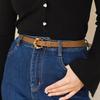 Utumn and Winter Gold Buckle Leather Thin Belt Women's Design Sense Niche Denim Skirt Dress Versatile Calf Belt