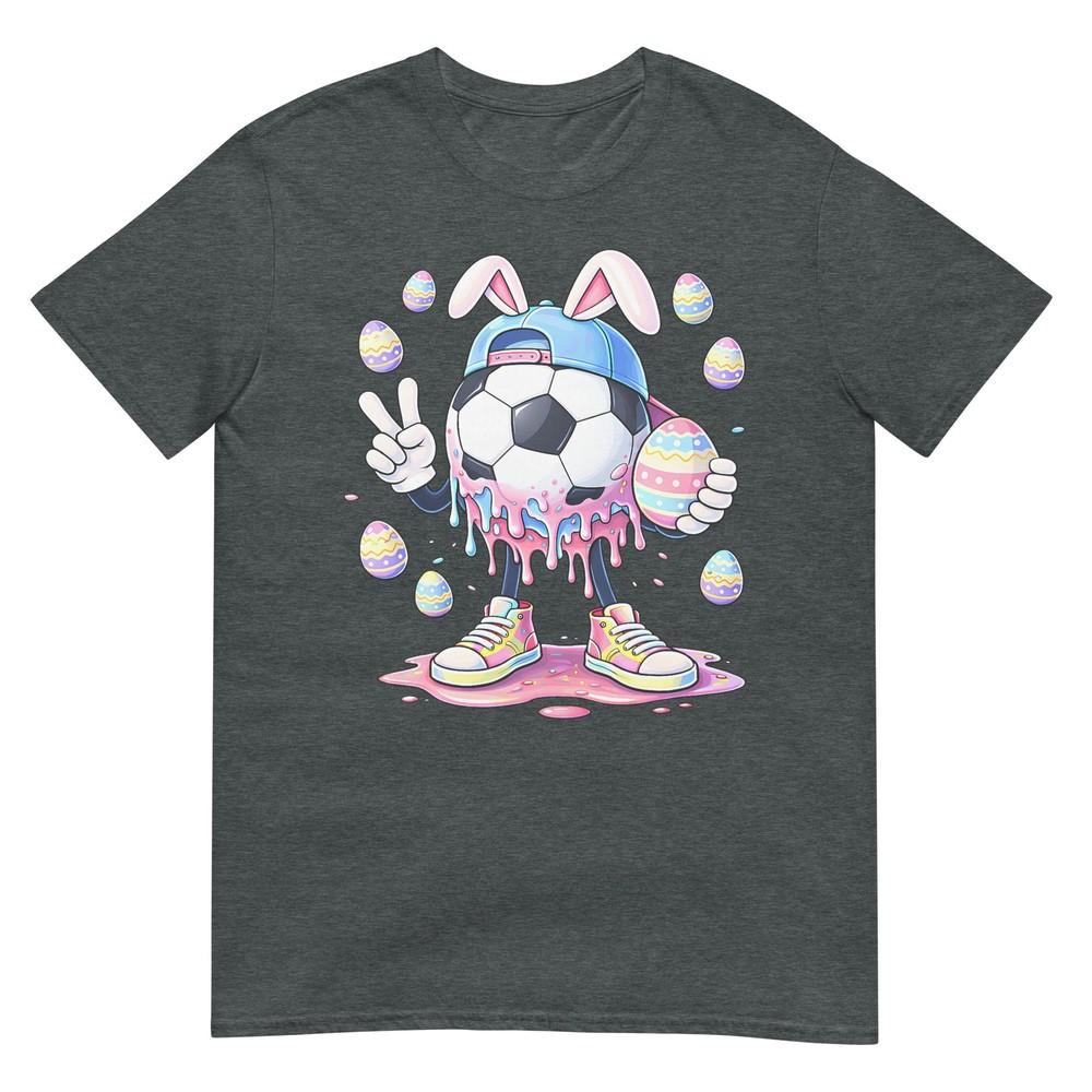 Soccer Rabbit Bunny Egg Drip Sport Easter Day Boys Kids Tshirt