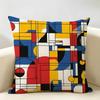 Abstract Painting Piet Mondrian Art Cushion Cover Natural Linen Organic Fabric Double-Sided Printing Breathable For Home Decor
