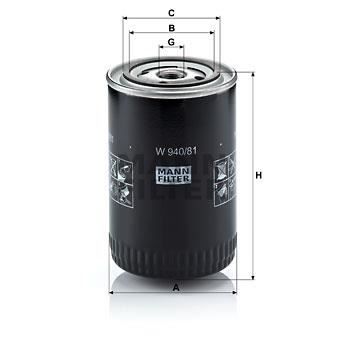 MANN FILTER Filtre à Huile W940/81
