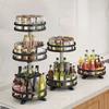Carbon Steel Kitchen Storage Tray 360° Rotation Rotating Spice Shelf  Spice Bottle