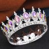 Baroque Queen King Tiaras and Crowns for Women Wedding Party Full Round Diadem Bridal Crown Hair Jewelry Birthday Gifts