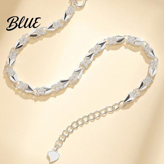 Love Luck Bracelet Women Adjustable Length Four-Leaf Clover Heart Anniversary