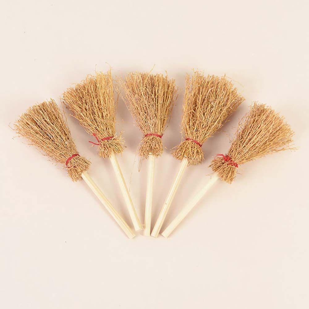 Costume Props Pretend Play Toy Witch Straw Brooms Halloween Decoration Mini Broom Hanging Ornaments