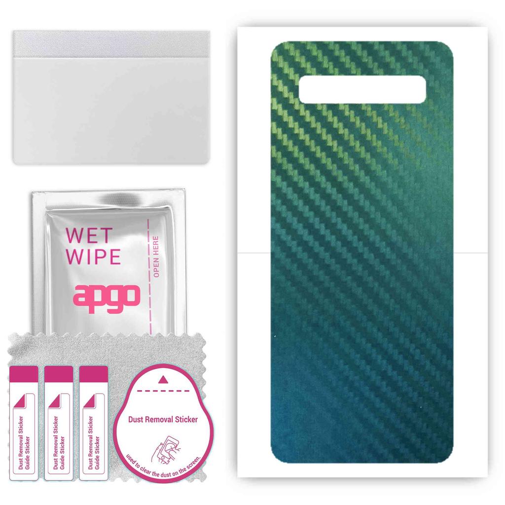 apgo Protective Skin Sticker for the back compatible with TCL 10 SE, Wrap Film, Foil, Vinyl - Pattern Carbon Chameleon CAKA1