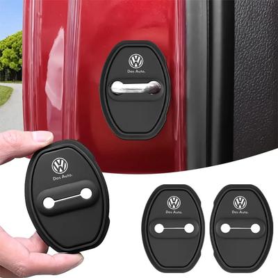 T24Car Silicone Door Lock Cover Protective Stickers Accessories For VW Rline Golf 4 5 6 7 Tiguan Passat B5 B6 B7 CC MK5