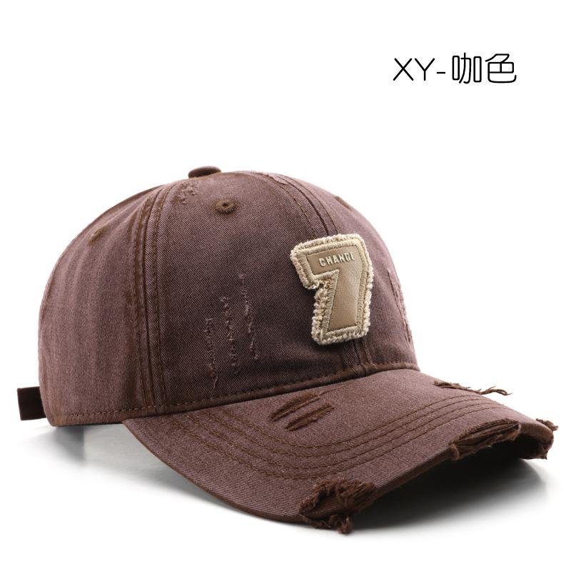 Hat Female Spring and Autumn Personality Fashion Old Ripped Baseball Cap Outdoor Sports Men's Travel Sunscreen Shade Cap