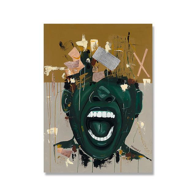 African American Graffiti African Women Art Posters and Prints Abstract Canvas Paintings Wall Art Pictures Home Decor No Frame