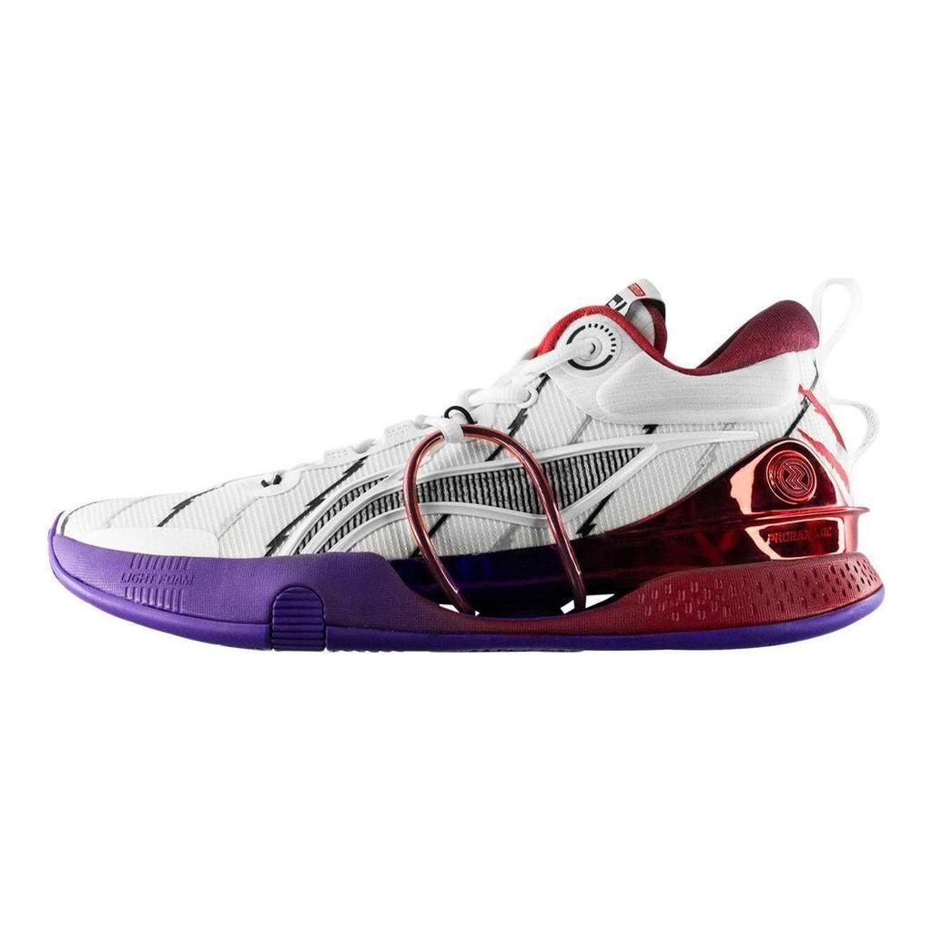 Li-Ning Tênis Masculino Speed 8 Fred VanVleet Toronto Raptors PE Branco Roxo ABAR147-2