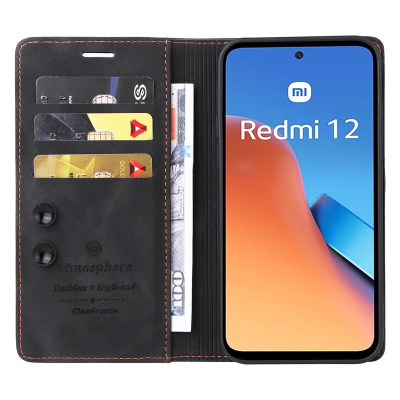 Husă portofel cu flip pentru Xiaomi Redmi 12 4G 12C 10C 10 2022 Prime 13C 5G, husă magnetică din piele, suport pentru telefon, huse de protecție