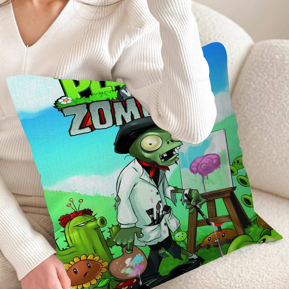 Game P-Plants Vs Z-Zombies Decorative Room Aesthetics Pillow Case Home Decor Bedroom Sofa Bed Couch Pillow Cover 45x45