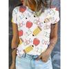 Fashion Women Whimsical Graffiti Print T Shirt Funny Casual O-neck Short Sleeves T-shirt Summer Female Tee Shirt