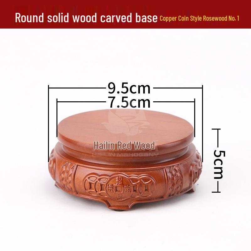 Rosewood Carved Flower Arrangement Bonsai Vase with Ebony Buddha Statue Holder.
