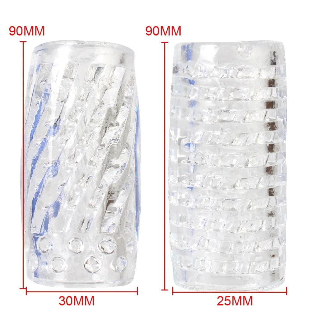 9cm Transparent Male Masturbator Artificial Pussy Vaginal for Men 18+ Glans Sucking Penis Pump Spikes Exerciser Erotic Products