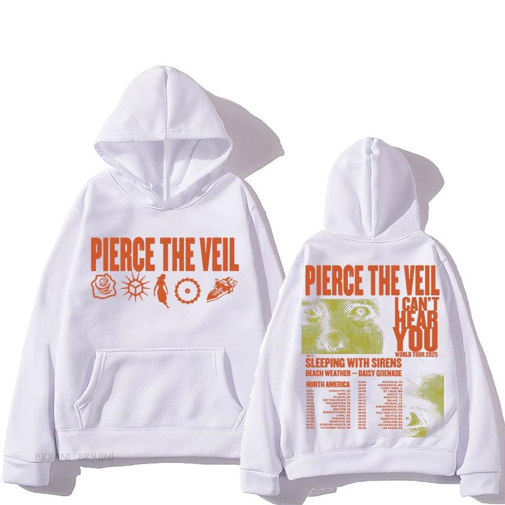 Pierce The Veil Hoodie 2025 Herbst/Winter Herren Damen Harajuku Winter Baumwolle Sportbekleidung Hip Hop Kleid Damen Retro Hoodie