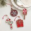 Red Christmas Wooden Plaque Ornaments Wooden DIY Christmas Tree Pendant Christmas Tree Hanging Ornaments
