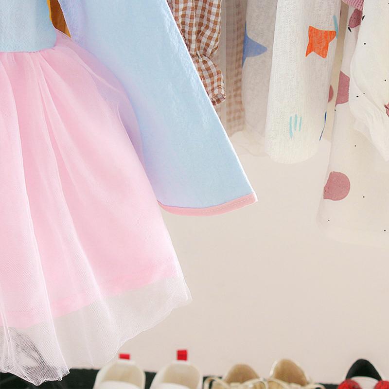Girl Baby Cotton Dress Long Sleeve A-line Skirt Han Style Button Collar Ancient Gauze Puffy Dress