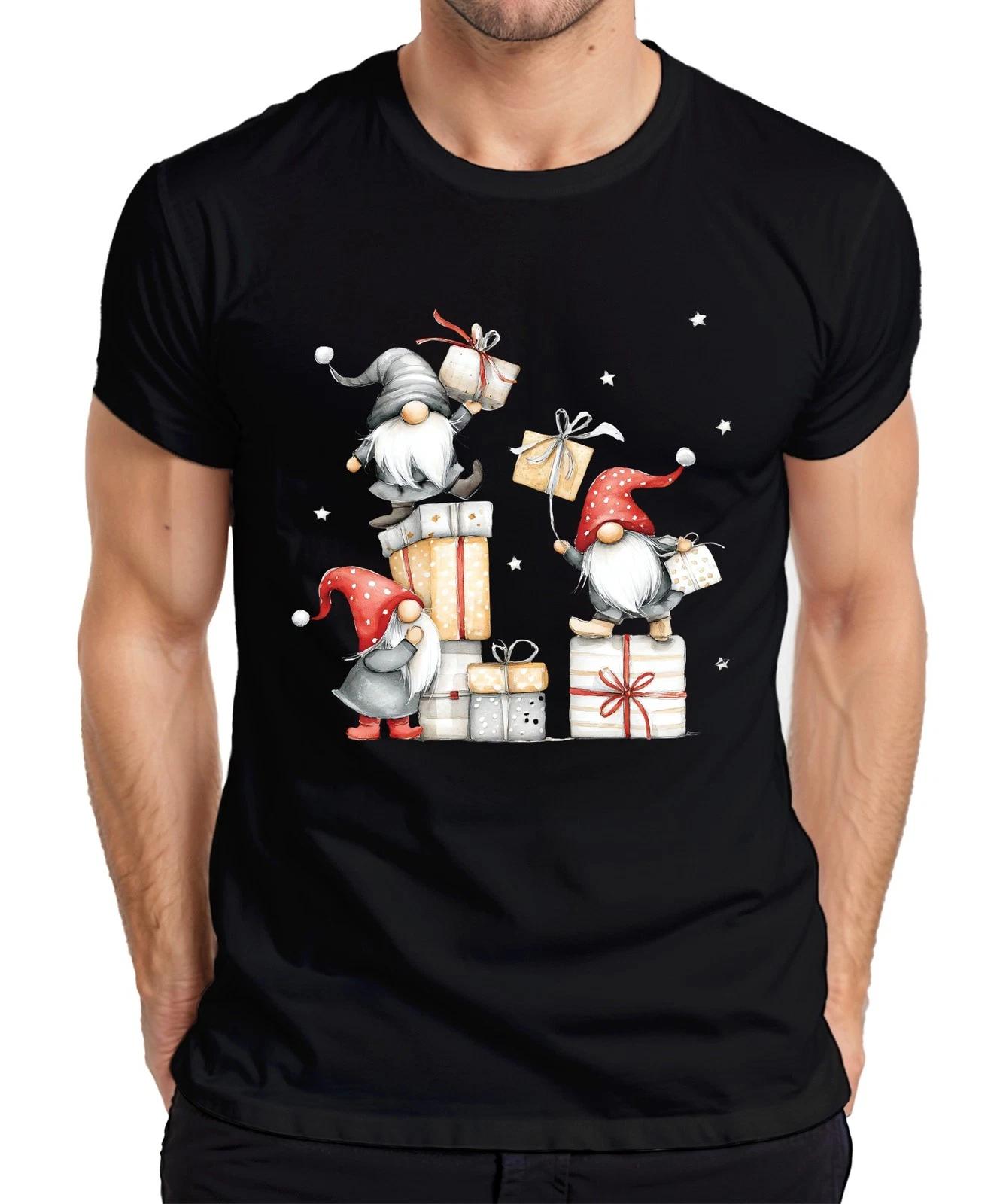 Christmas Elf Gifts Stack Xmas Scandinavian Mens T-Shirt- L