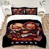 3Pcs Bride Chucky Horror Comedy Bedding Set Quilt Cover Pillowcase Home Christmas Xmas Halloween Gift 1 Duvet Cover 2 Pillowcase M924376