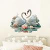 Elegant Style Lotus Wall Sticker Peel and Stick Floral Wall Decal Swan Wall Sticker  Bedroom Decor