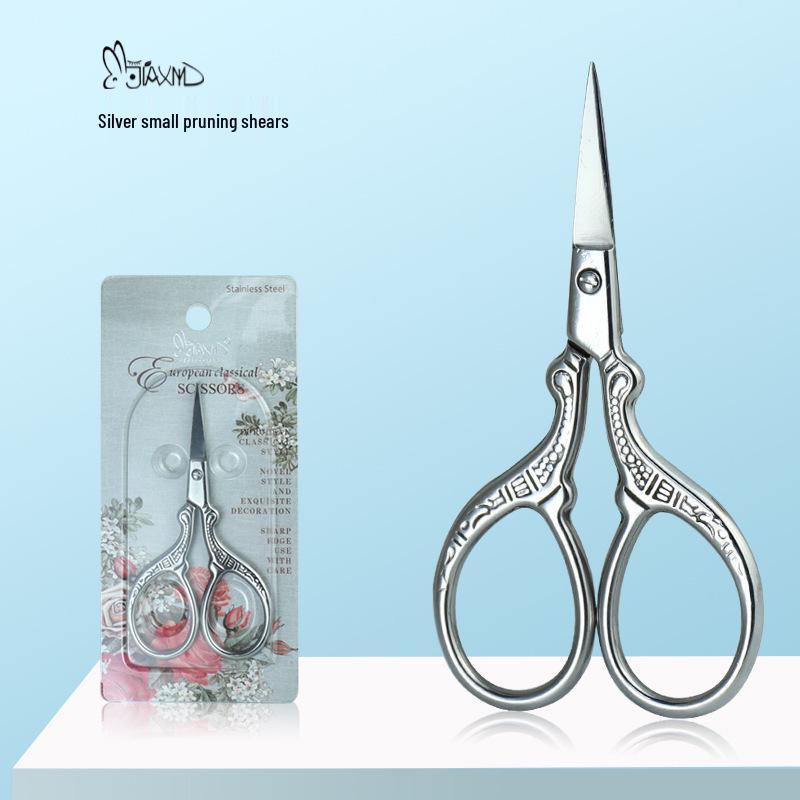 Gold-Plated Stainless Steel Crane Scissors Set for Cross-Stitch, Thread Snipping, and Tea Bag Opening