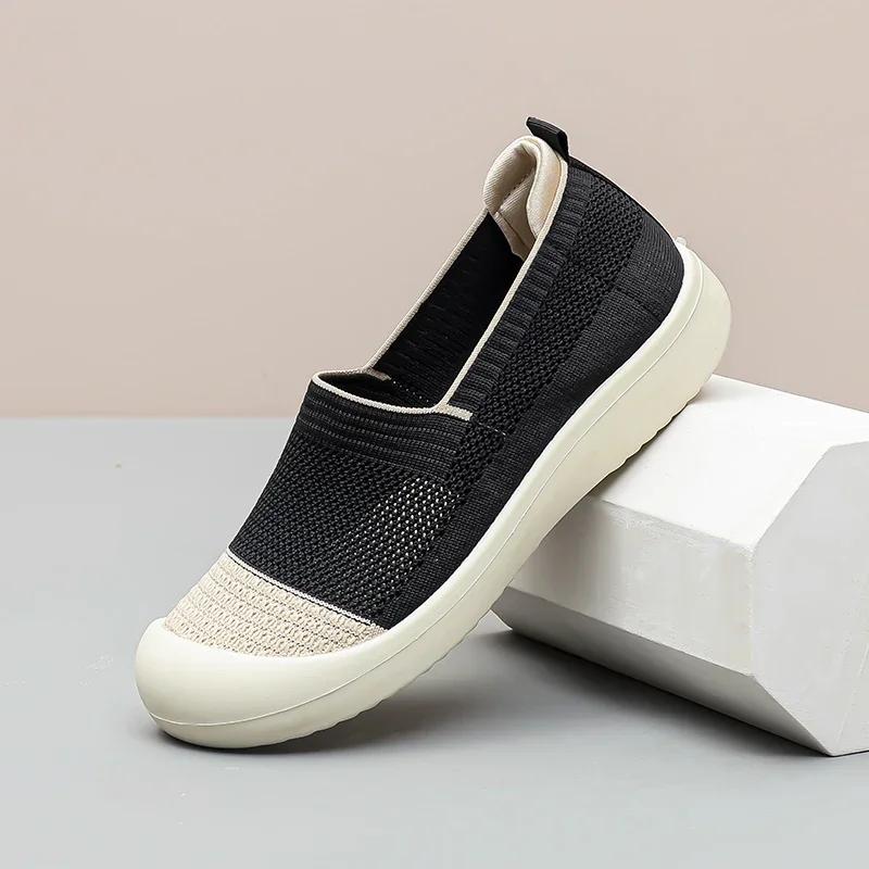 

Летние балетки 2025 года, легкая и удобная повседневная обувь, дышащая сетчатая обувь, модная и универсальная 35 чёрный