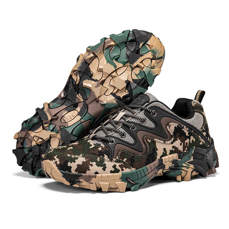 Outdoor New Sports Shoes Camouflage Non-slip and Wear-resistant Large Size Trendy Shoes Camouflage Shoes Military Fans Men's Outdoor Mountaineering