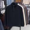 Men's Double-Sided German Velvet Stand Collar Half-Zip Long Sleeve Casual Sweatshirt