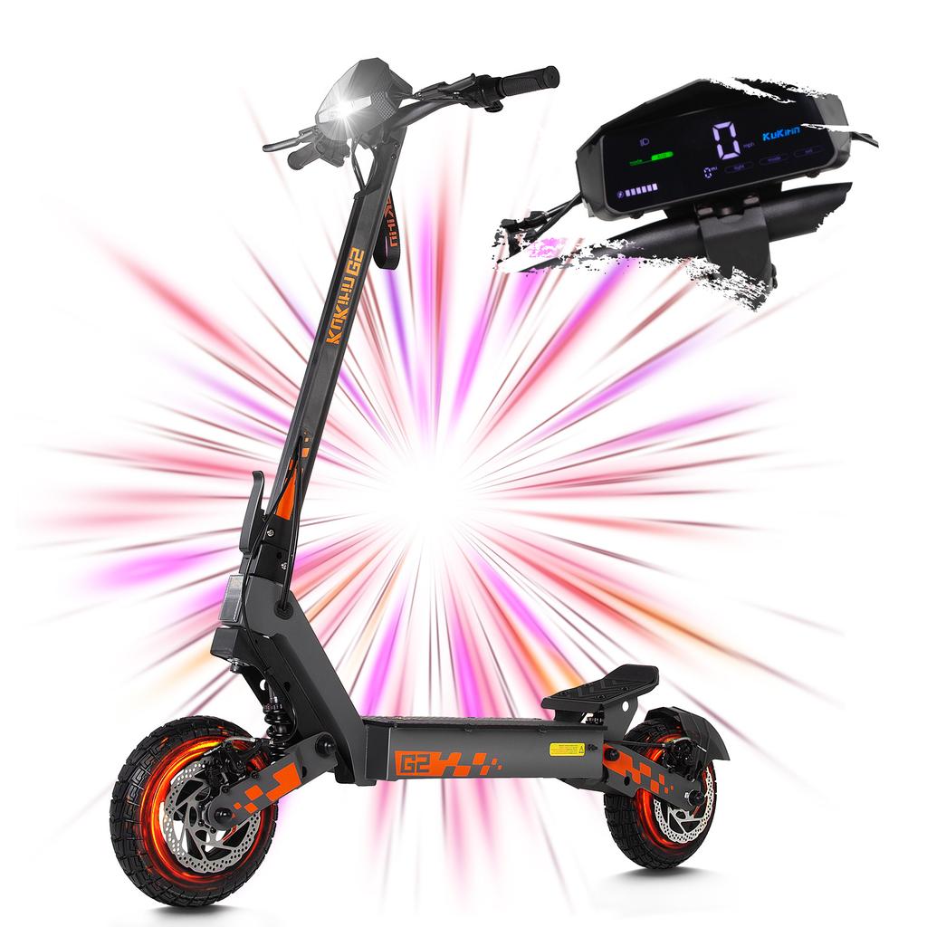 KUKIRIN G2 Electric Scooter for Adults, 55km Long Range, Foldable E Scooter, 10-Inch Tyres, Dual Suspension, Dual Disc Brakes, IPX4 Water Resistant