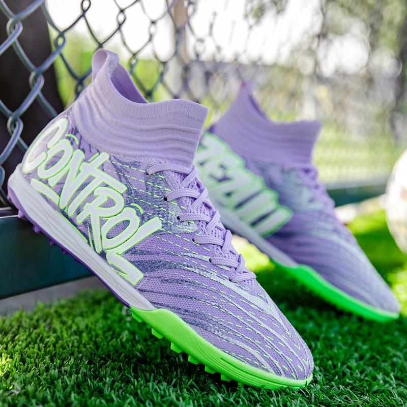 Mens Football Shoes  New Anti Slip Wear Resistant High Cut Casual TF Adults Fast Sports Soccer Cleat Teenager Sneakers