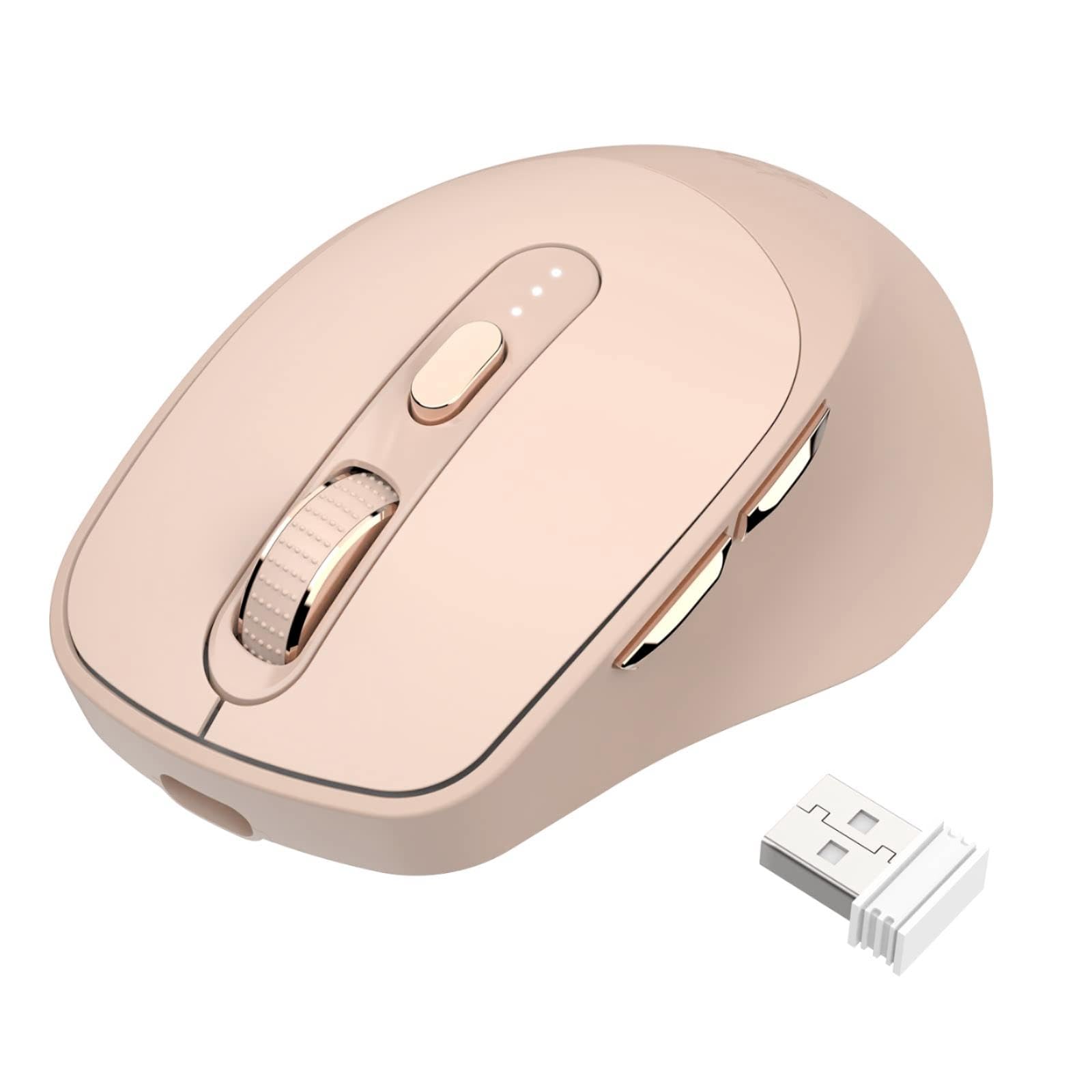 

[New for 2023] Bluetooth Wireless Combo Mouse, Quiet, Compact, 5-Button Mouse, Type-C Rechargeable Gaming Mouse, 5 Adjustable DPI, PixArt 3212,